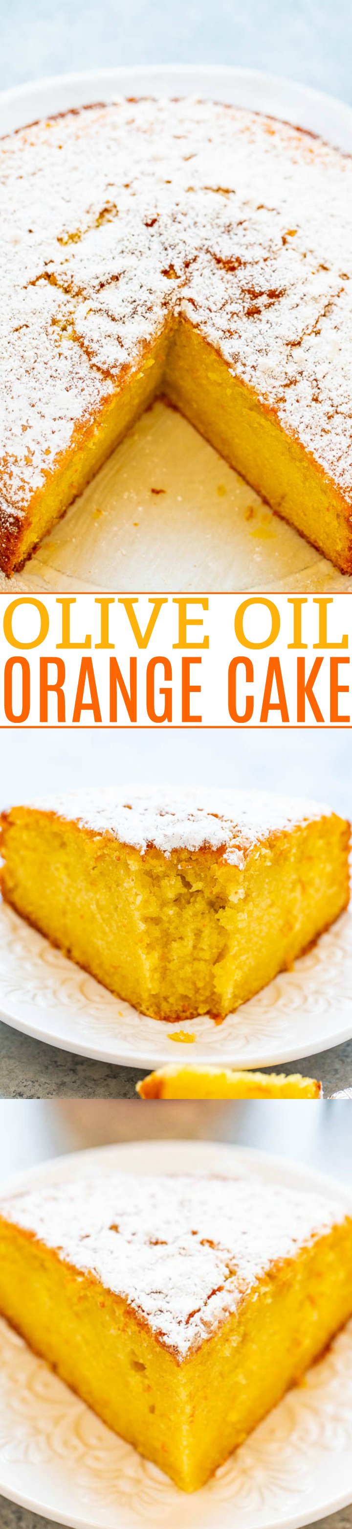 Olive Oil Orange Cake - A super soft and moist cake that's made with olive oil!! Orange zest, orange juice, and Gran Marnier add tons of AMAZING orange flavor to this easy, no-mixer cake that's unique, refined, and INCREDIBLE!!