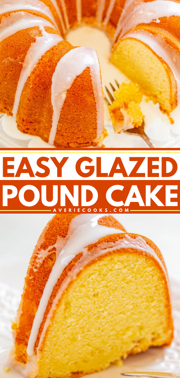 Easy Pound Cake with Powdered Sugar Glaze — Finally a homemade pound cake that isn't dry!! This EASY, buttery, velvety pound cake will be the star of your next party or celebration! If you're looking for that PERFECT pound cake recipe that also features Horizon Organic ingredients, this is the one!!