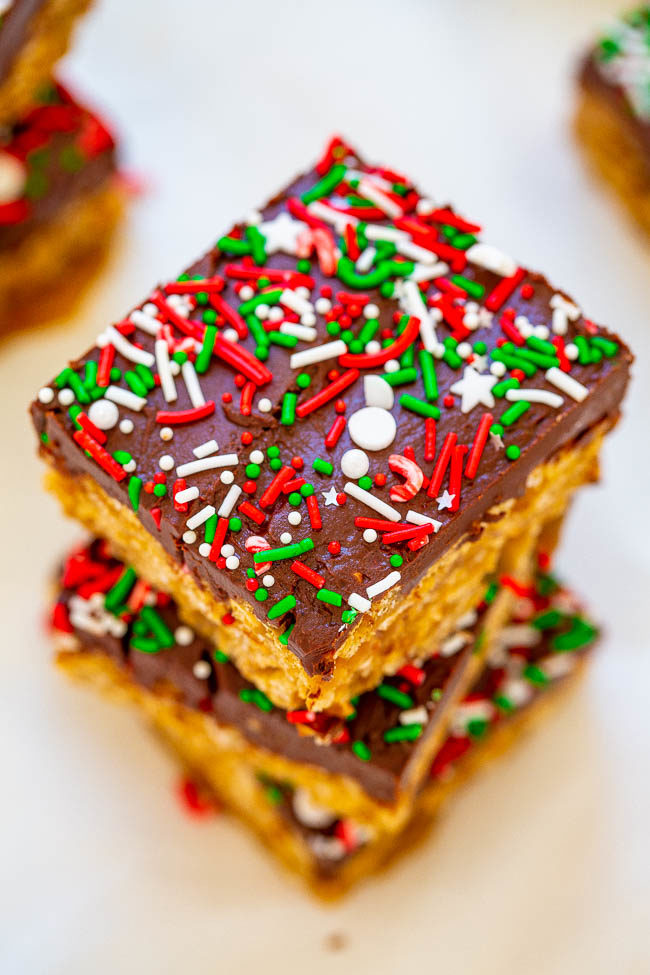 Overhead picture of Holiday Special K Bars stack