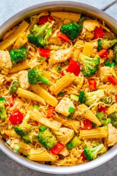 15-Minute Chicken, Vegetable, and Ramen Noodle Stir Fry