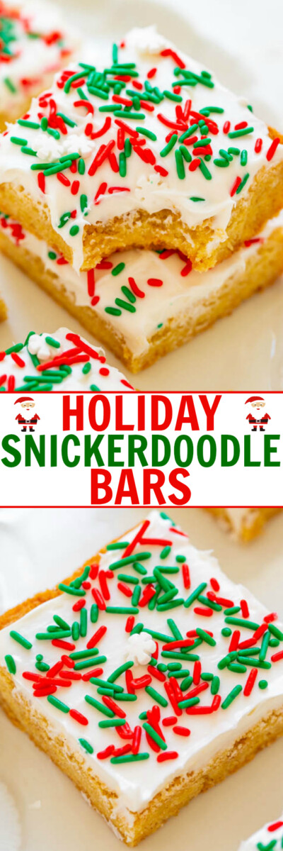 Snickerdoodle Bars with Cream Cheese Frosting - Averie Cooks