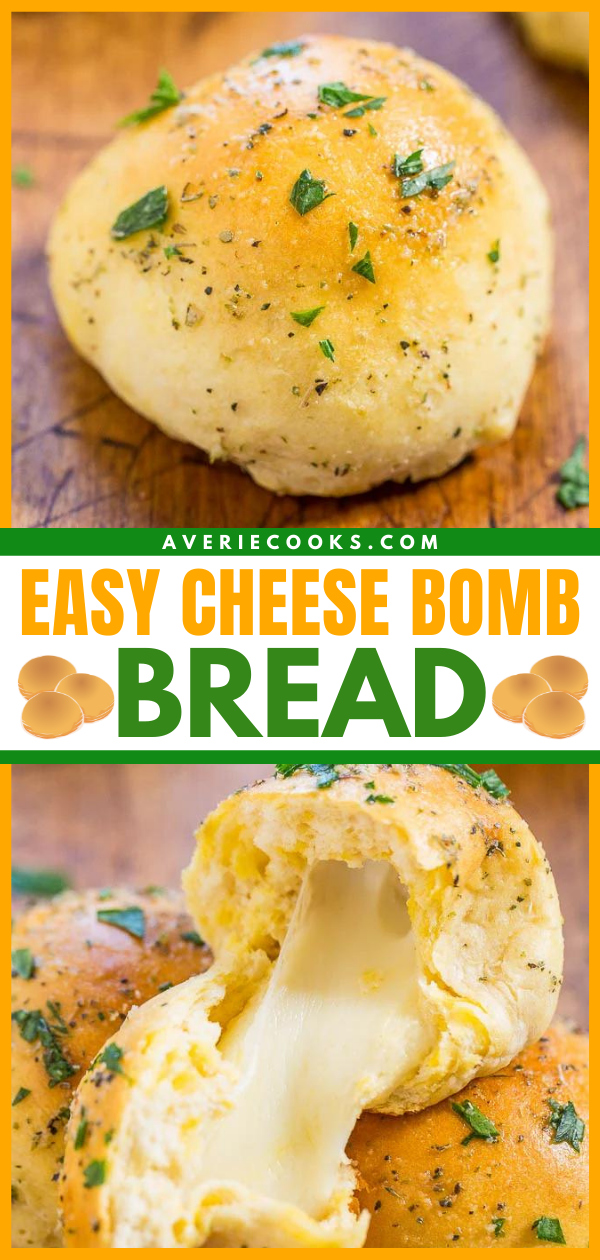 Stuffed Cheese Bread Rolls — Soft, buttery bread brushed with garlic butter and stuffed with CHEESE! So good, mindlessly easy, goofproof, and ready in 10 minutes! A hit with everyone!!
