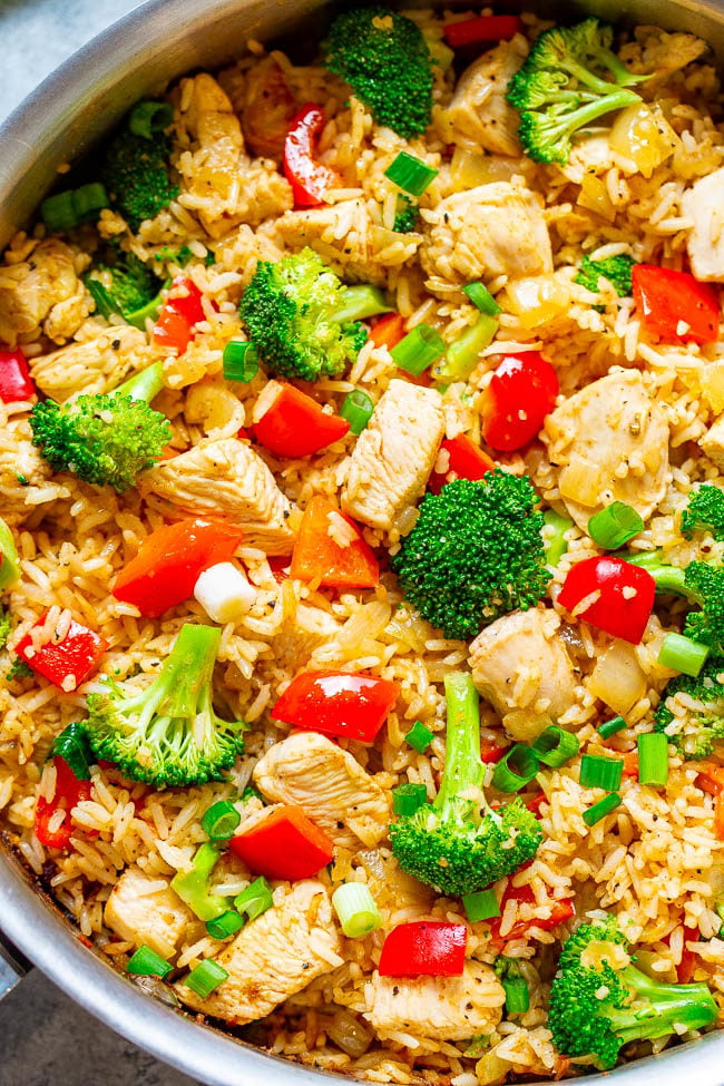 Chicken, Rice, & Vegetable Skillet