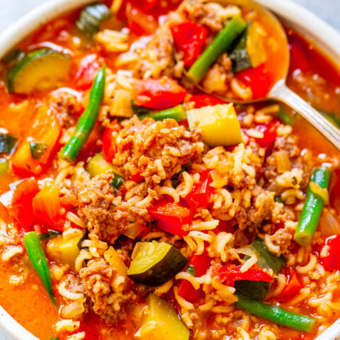30-Minute Italian Sausage, Vegetable, and Rice Soup