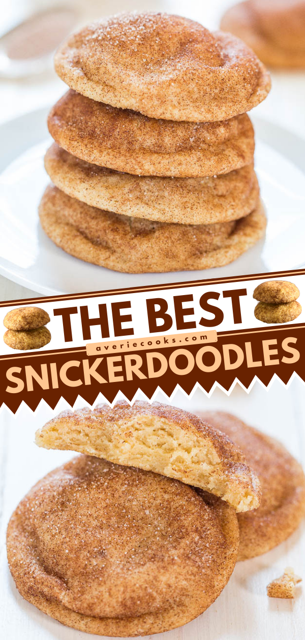 The BEST Snickerdoodles Recipe — Soft, pillowy puffs that are so irresistible! The closest recipe to Mrs. Fields snickerdoodles that you'll find!