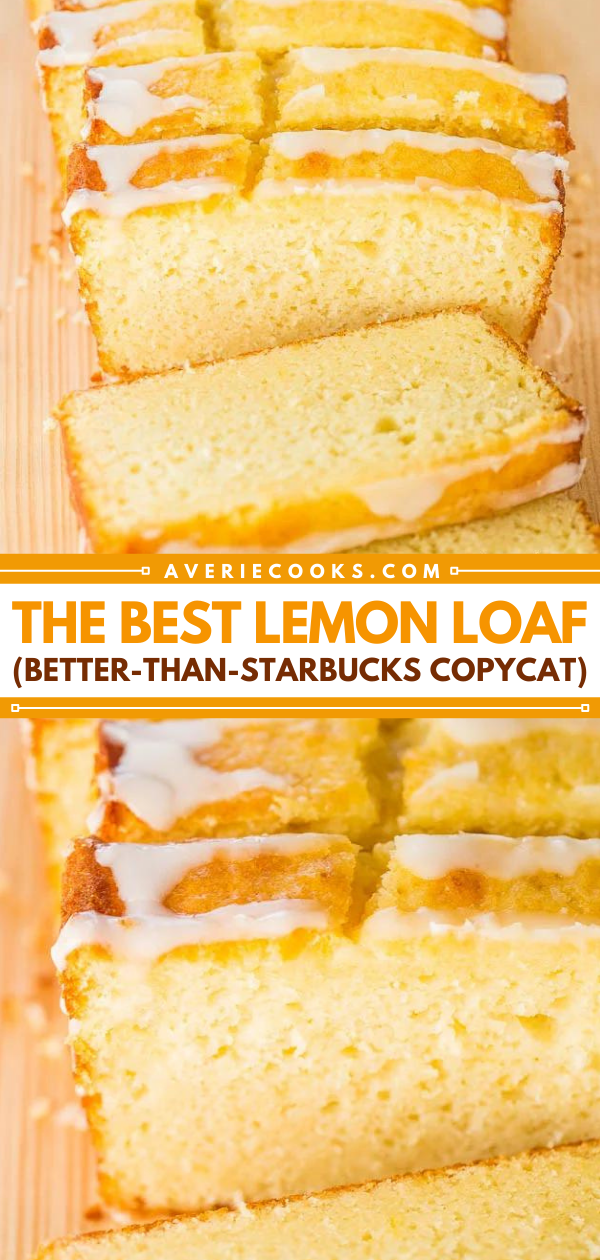 The Best Lemon Loaf (Better-Than-Starbucks Copycat) — It took years, but I finally recreated it!! Easy, no mixer, no cake mix, dangerously good, and SPOT ON!! You're going to love this lemon bread recipe!
