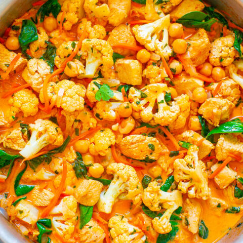 Cauliflower, Chickpea, and Chicken Coconut Curry
