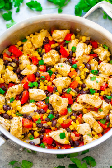 Skinny Mexican Chicken Skillet (Healthy & Easy!) - Averie Cooks