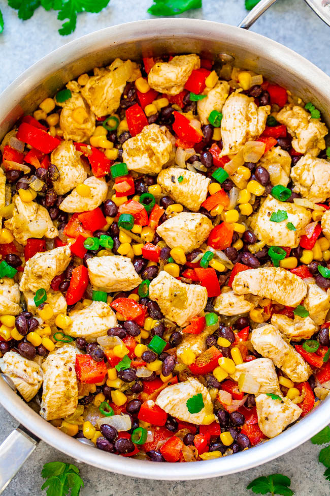 Skinny Mexican Chicken Skillet in pan
