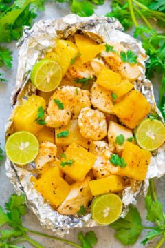 Grilled Cajun Chicken and Pineapple Foil Packets