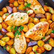 One Pan Lemon Butter Chicken and Potatoes.