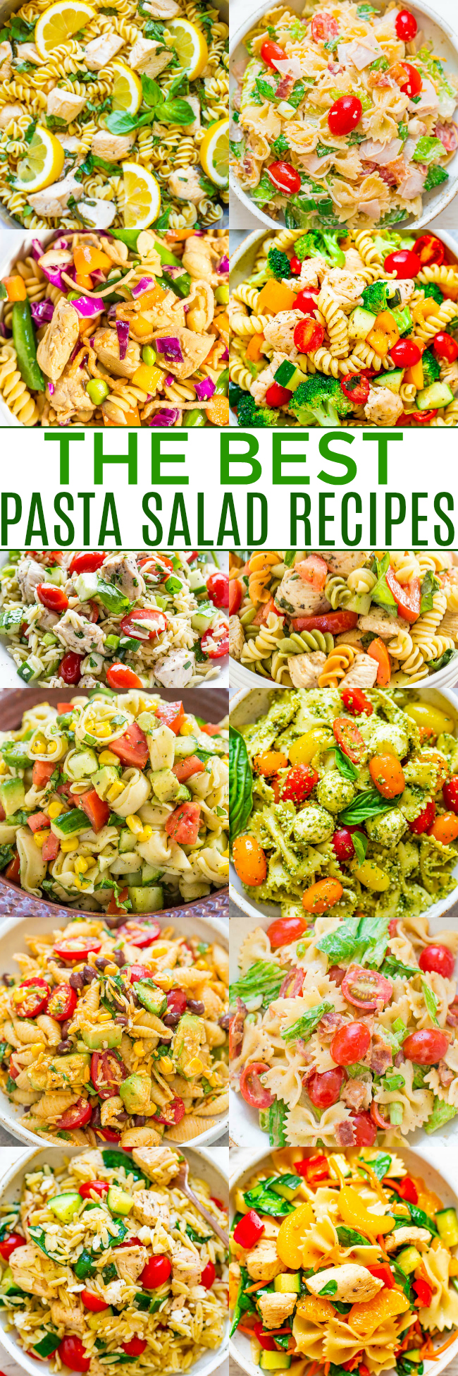 The Best Pasta Salad Recipes - There's something for everyone in this collection of FAST and EASY pasta salad recipes!! Whether you need something to bring to a potluck or picnic, or are in need of a no-fuss weeknight meal the whole family will enjoy, these recipes have you covered!! 