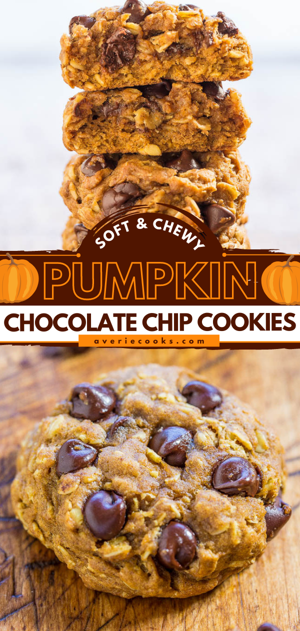 Pumpkin Chocolate Chip Cookies — Between the molasses, pumpkin pie spice, and pumpkin pie spice extract that I used, these pumpkin chocolate chip cookies beautifully showcase the flavors of fall! 