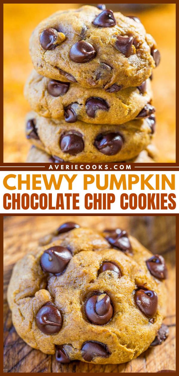 Pumpkin Chocolate Chip Cookies — Between the molasses, pumpkin pie spice, and pumpkin pie spice extract that I used, these pumpkin chocolate chip cookies beautifully showcase the flavors of fall! 