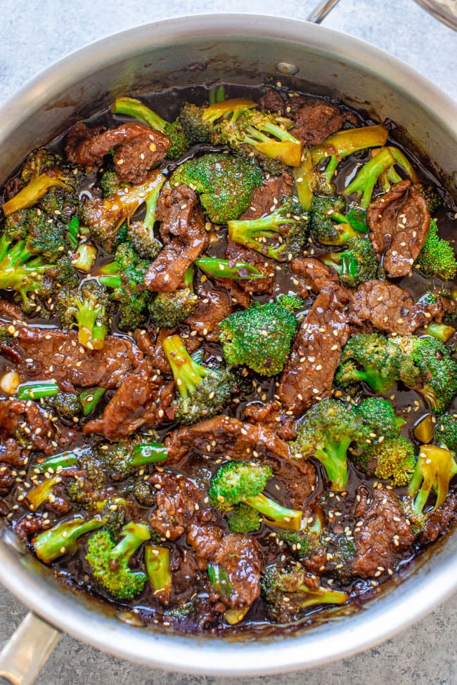 Better-Than-Takeout Beef and Broccoli — It really is BETTER than takeout and it's definitely FASTER!! This EASY Chinese restaurant copycat recipe is a family favorite that'll go into your regular rotation!!