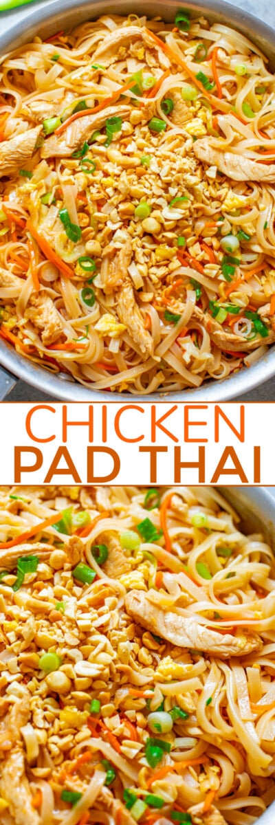 Quick & Easy Chicken Pad Thai - Averie Cooks