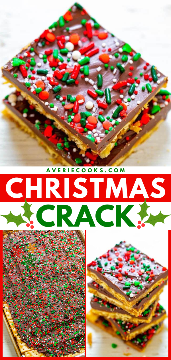 Christmas Crack — A highly addictive, salty-sweet, crunchy, EASY Christmas treat that’s IRRESISTIBLE!! Great for gifts and cookie exchanges because it stays fresh and everyone LOVES IT!!