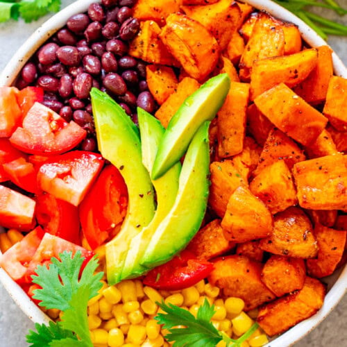 Mexican Sweet Potato and Black Bean Buddha Bowl.