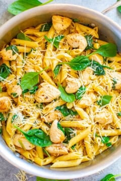 Parmesan Chicken and Spinach Pasta
