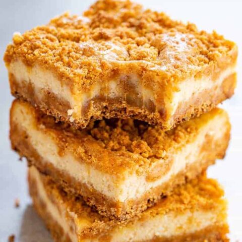 Butterscotch Graham Cracker Cheesecake Bars - A super chewy crust made with butterscotch chips and graham cracker crumbs that also doubles as the topping!! The silky smooth tangy cheesecake layer is the PERFECT contrast! A simple recipe that FAR EXCEEDED expectations!!