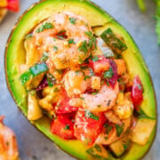 A shrimp stuffed avocado.