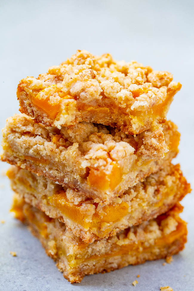 Mango Oatmeal Crumble Bars – These buttery bars are loaded with sweet fresh mango!! Just 10 minutes of prep, so EASY because the crust and crumble are one and the same, and a guaranteed family FAVORITE!!