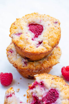 Greek Yogurt Raspberry Muffins