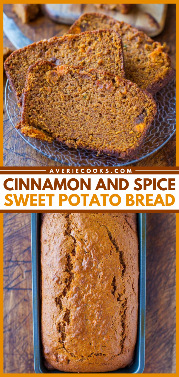 Cinnamon and Spice Sweet Potato Bread — Sweet potatoes do a wonderful job of keeping this bread extremely soft and moist. It's almost like cake it's so soft, springy, and bouncy! 