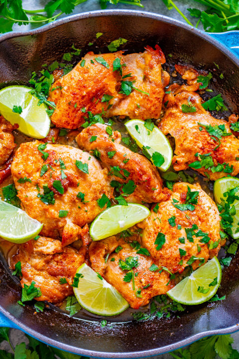 Baked Cilantro Lime Chicken Thighs - Averie Cooks