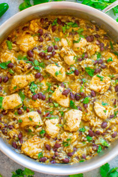 15-Minute Salsa Verde Chicken, Rice, and Beans