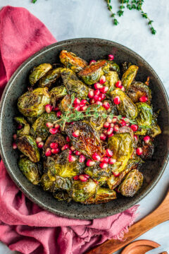 Balsamic Glazed Brussels Sprouts with Pomegranate Seeds