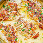 Creamy Parmesan Dijon Skillet Chicken.