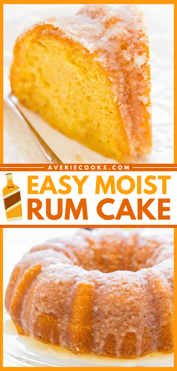 Rum Cake — A double dose of rum in this EASY cake that's supremely moist, buttery, and literally juicy from all the rum!! The perfect make-ahead holiday entertaining cake that everyone will LOVE!!