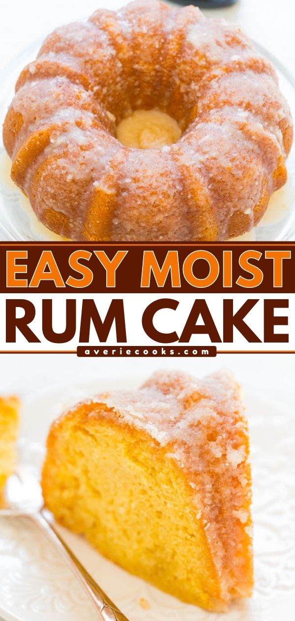 Rum Cake — A double dose of rum in this EASY cake that's supremely moist, buttery, and literally juicy from all the rum!! The perfect make-ahead holiday entertaining cake that everyone will LOVE!!