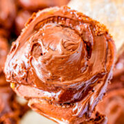 Chocolate Cinnamon Rolls - This ultra chocolaty twist on classic cinnamon rolls is made with doctored up chocolate cake mix and oodles of chocolate frosting!! Soft, tender, fluffy, and EASY!! Calling all chocaholics, these are for YOU!!