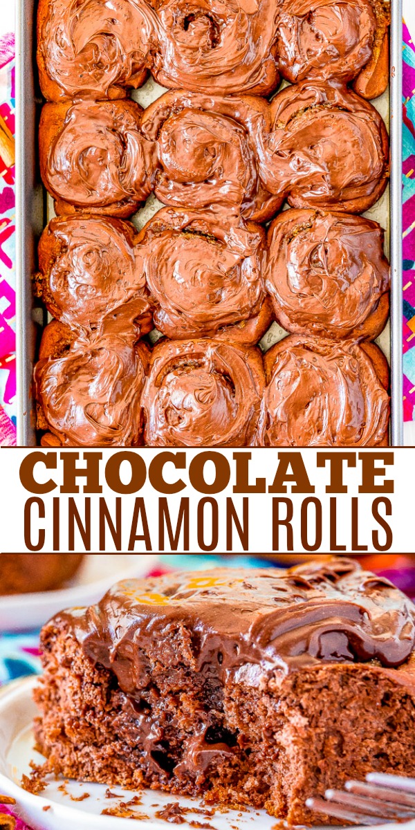 Chocolate Cinnamon Rolls - This ultra chocolaty twist on classic cinnamon rolls is made with doctored up chocolate cake mix and oodles of chocolate frosting!! Soft, tender, fluffy, and EASY!! Calling all chocaholics, these are for YOU!!