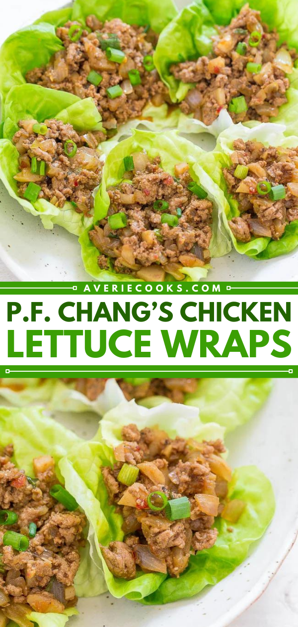 P.F. Chang's Lettuce Wraps {Copycat Recipe} — Skip the restaurant version and make lettuce wraps at home in 20 minutes!! EASY, healthier because you're controlling the ingredients, and they TASTE WAY BETTER!!
