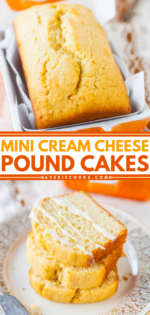 Glazed Mini Pound Cake Loaves — Adorable mini vanilla pound cakes that are moist, tender, and not at all dry!! Or you can bake them as a full-sized loaf. This recipe will make anyone a fan of pound cake!!