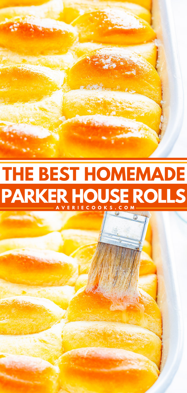 Parker House Rolls — The BEST homemade dinner rolls because they're so light, airy, fluffy and practically melt in your mouth! They have a wonderful buttery flavor that will make them an instant family favorite at your next holiday gathering or make them for a special meal! 
