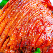 A spiral cut honey baked ham.