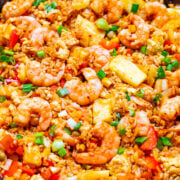 Pineapple Fried Rice - A Hawaiian-inspired shrimp fried rice recipe that's EASY, ready in minutes, and has so much authentic flavor!! A family favorite that's better-than-takeout!!