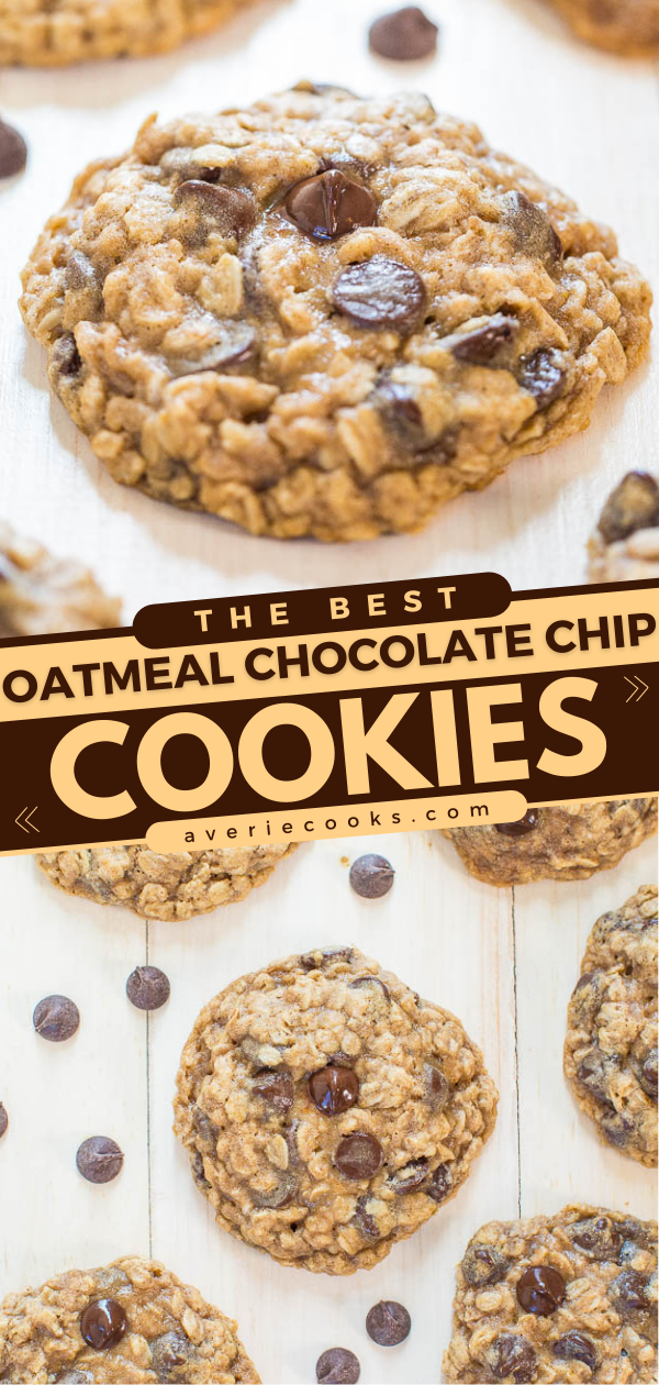 Ok The Best Oatmeal Chocolate Chip Cookies — Soft, chewy, loaded with chocolate, and they turn out perfectly every time! Totally irresistible!!
