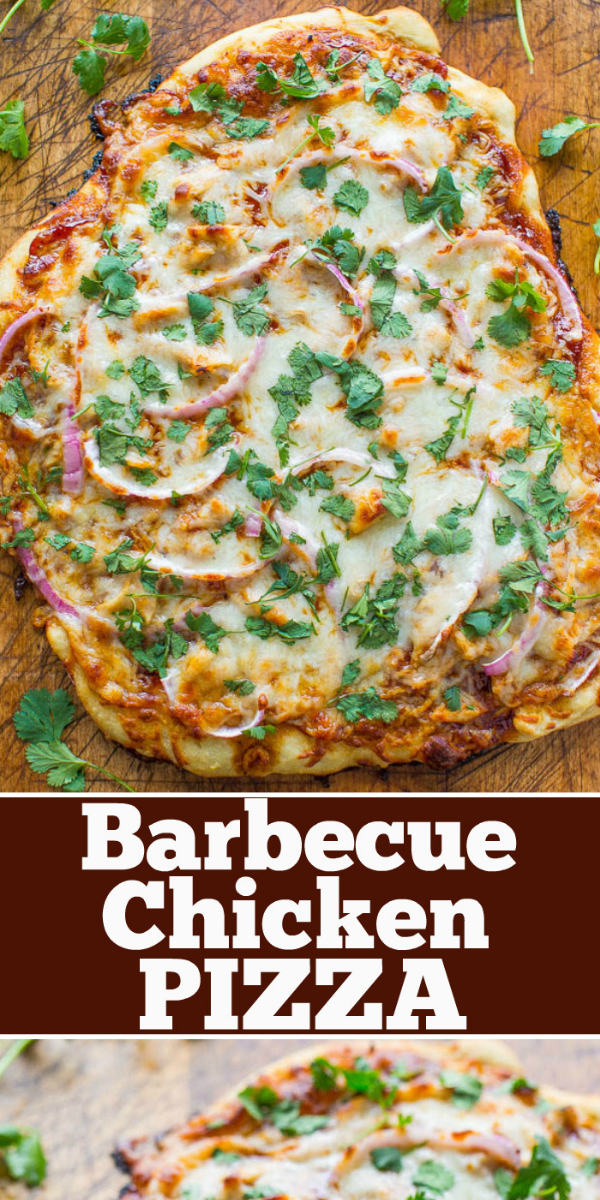 BBQ Chicken Pizza — This amazingly fresh bbq pizza reminds me of California Pizza Kitchen’s bbq chicken pizza except I think homemade is better. I’m not partial or anything. In just 15 minutes, you have a meal everyone will love!