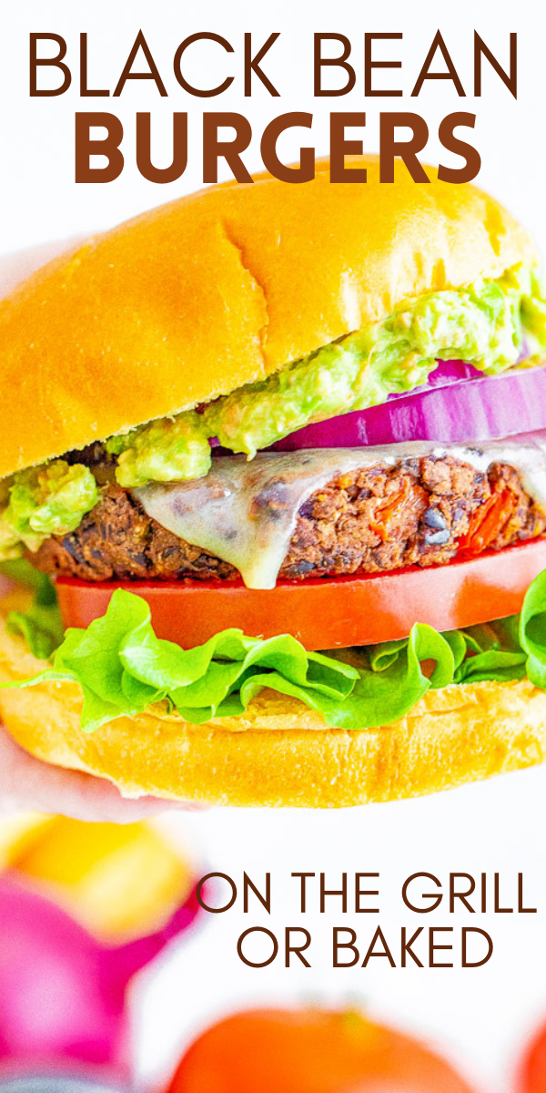 Black Bean Burgers - This will be your new FAVORITE black bean burger recipe! EASY, full of great texture, flavor, and tastes just like a great burger - minus the meat! Can be GRILLED or BAKED!