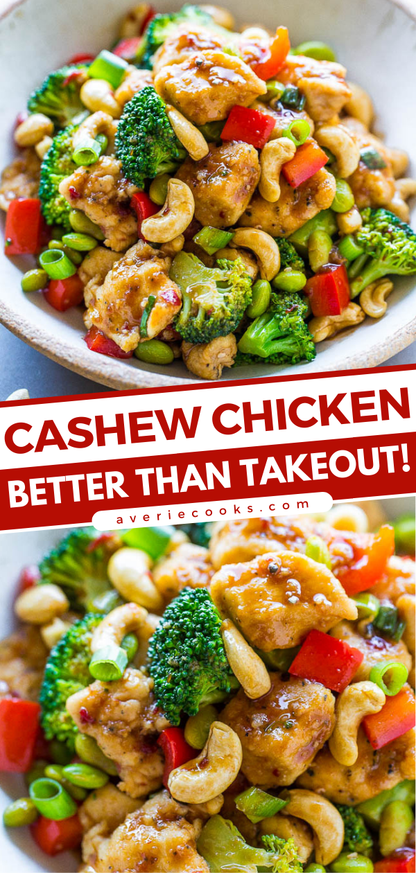 A colorful cashew chicken dish with a bold claim of being superior to takeout.