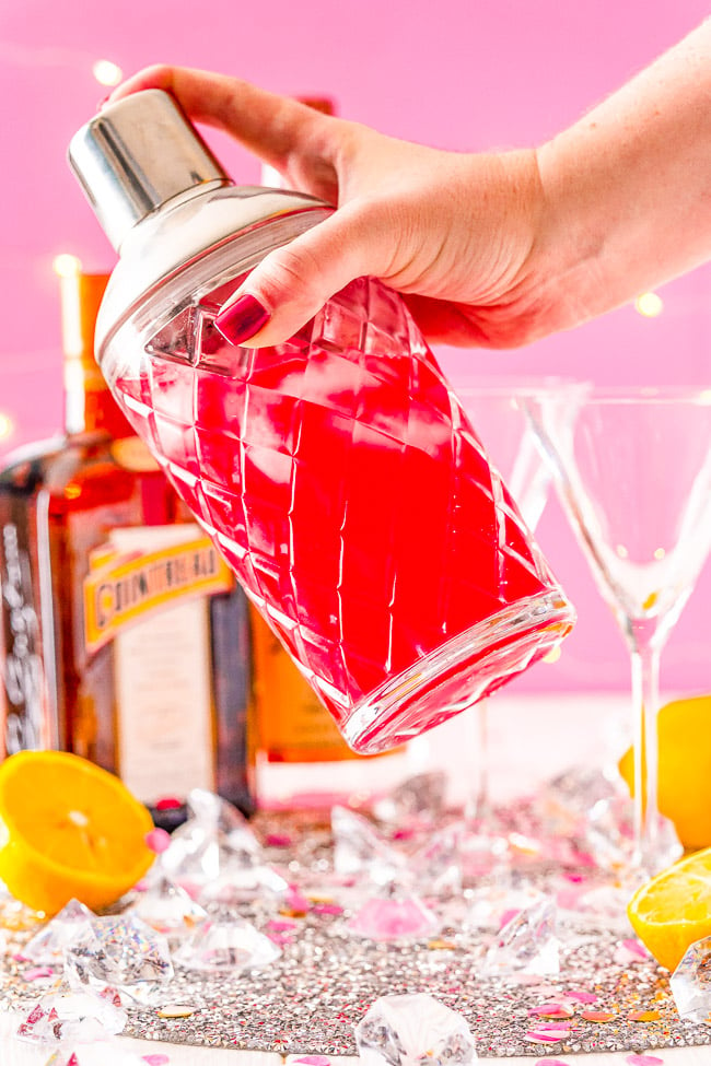 Cosmopolitan - This classic cocktail is made with vodka, orange liqueur, lemon juice, and cranberry juice. It’s flirty and flavorful yet refined and simple. Tart cranberry juice blends with fresh lemon juice to smooth out the vodka and enhance the triple sec for a balance and refreshing cocktail perfect for sipping!