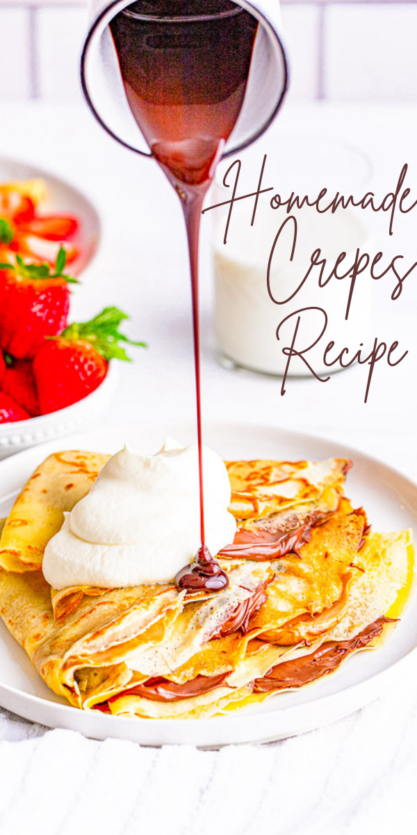 Classic Crepes — This basic crepe recipe produces tender, thin, delicate, buttery crepes that are wonderful with most any kind of filling from sweet to savory! Learn to make classic French crepes at home with just 6 COMMON ingredients! FAST, EASY, and NO special pans required! 