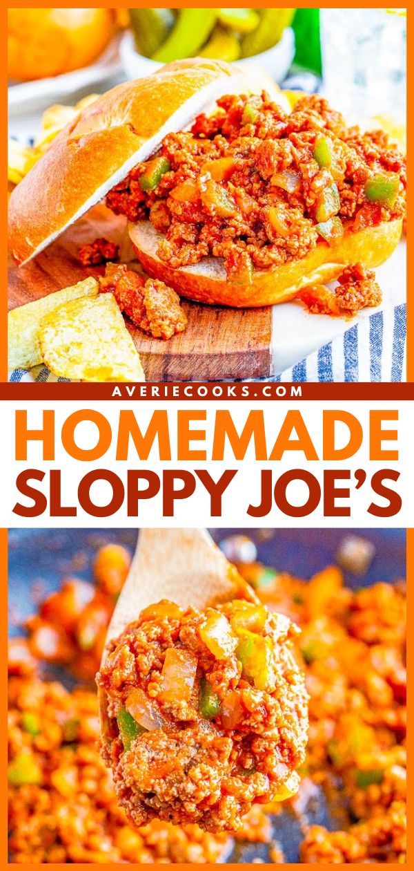 Homemade Sloppy Joe's Pinterest image.