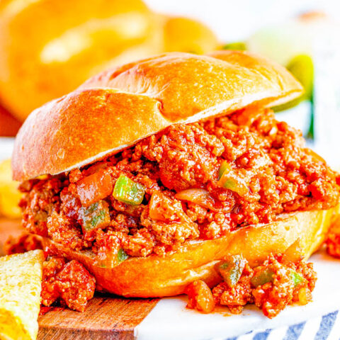 Homemade Sloppy Joe's - The BEST and most flavorful Sloppy Joe's that the whole family will ADORE! So EASY, ready in 20 minutes, and can be made with either ground beef or ground turkey to keep them HEALTHIER! Perfect for get-togethers, parties, or a fast family dinner on busy weeknights!