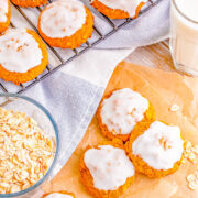 Iced Pumpkin Oatmeal Cookies.